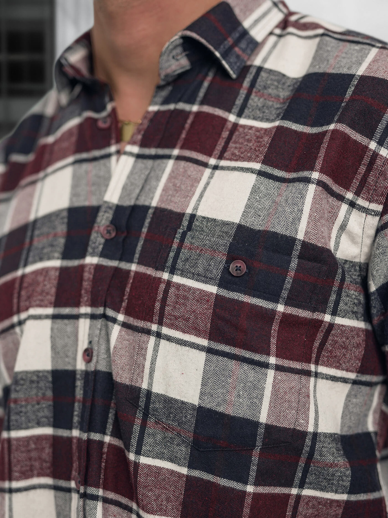 Ανδρικό πουκάμισο μπορντό OZONEE V/V174Z