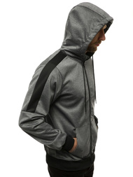 Ανδρικό φούτερ με φερμουάρ γραφίτη OZONEE JS/99005