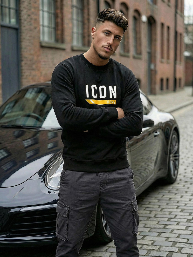 Ανδρικό Φούτερ μαύρο OZONEE JS/8B1753/3