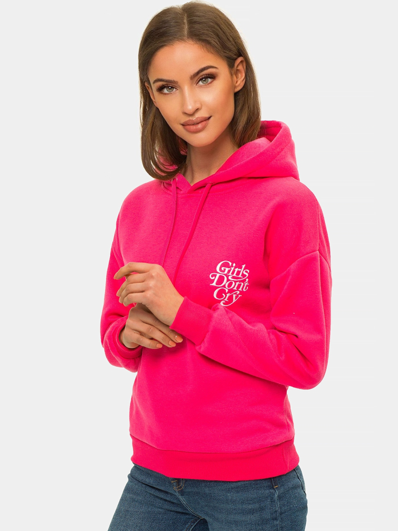 Γυναικείο φούτερ με κουκούλα Ροζ OZONEE JS/B26013