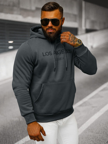 Ανδρικό Φούτερ με Κουκούλα γραφίτη OZONEE JS/27B6507/5