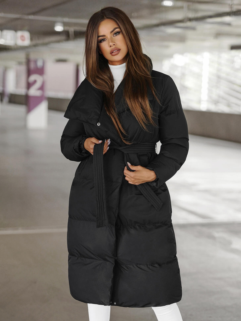 Γυναικείο χειμερινό μπουφάν μαύρο OZONEE JS/M737/392Z