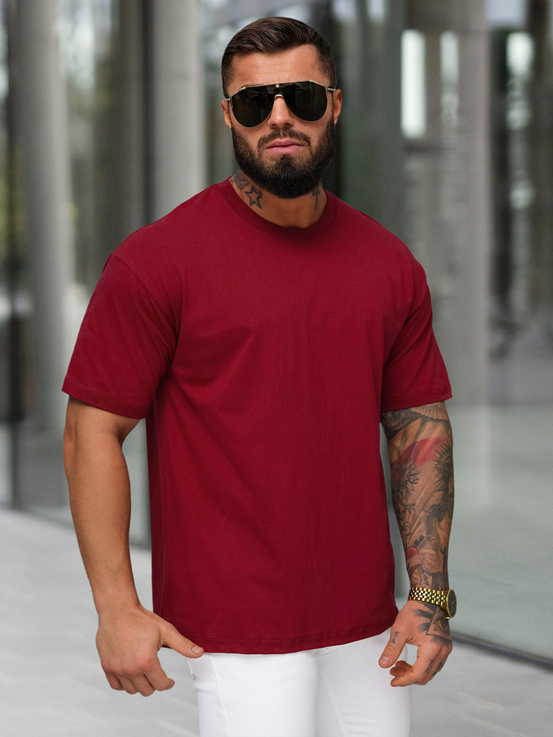 Ανδρικό μπλουζάκι mαρόν OZONEE JS/67T1298/21