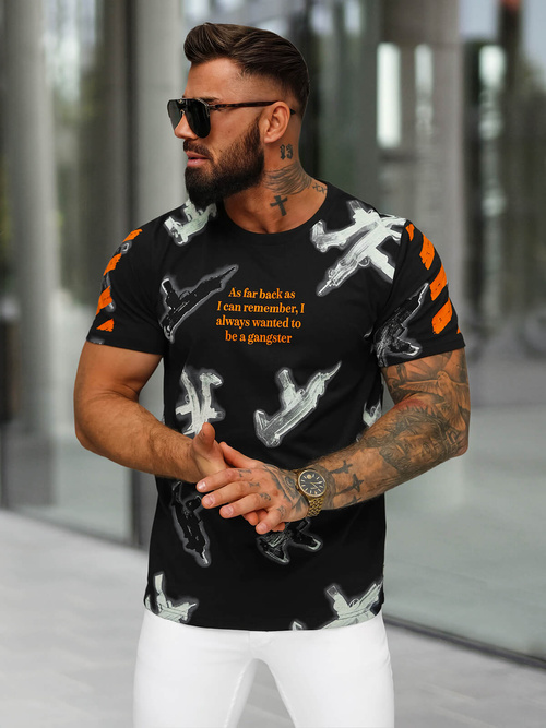 Ανδρικό μπλουζάκι μαύρο OZONEE O/MPO3471