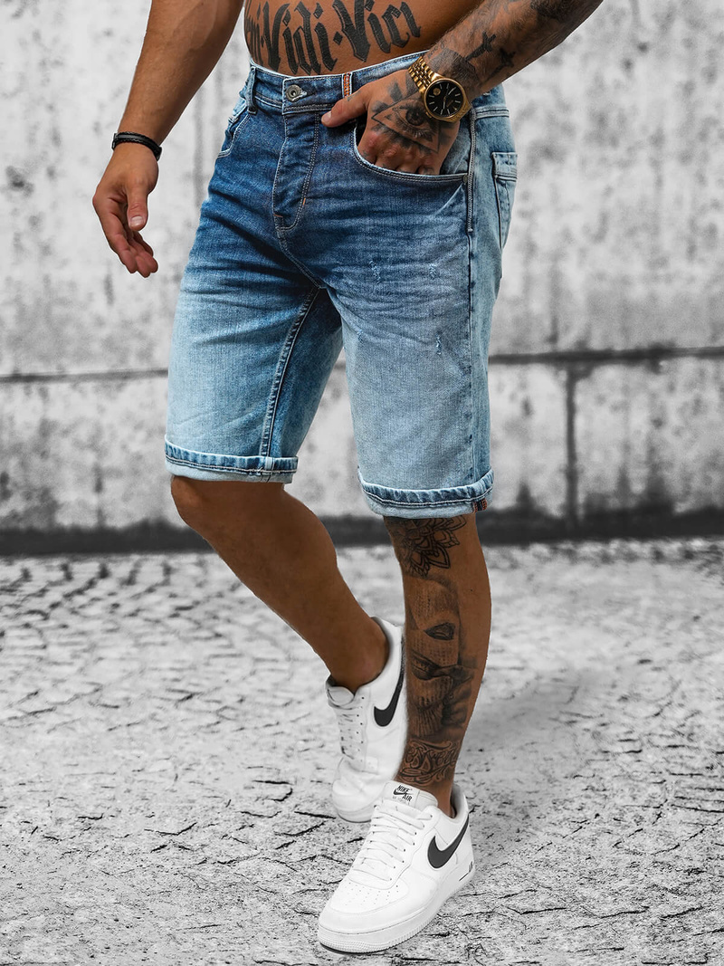 Ανδρικό σόρτς τζιν μπλε OZONEE O/19300