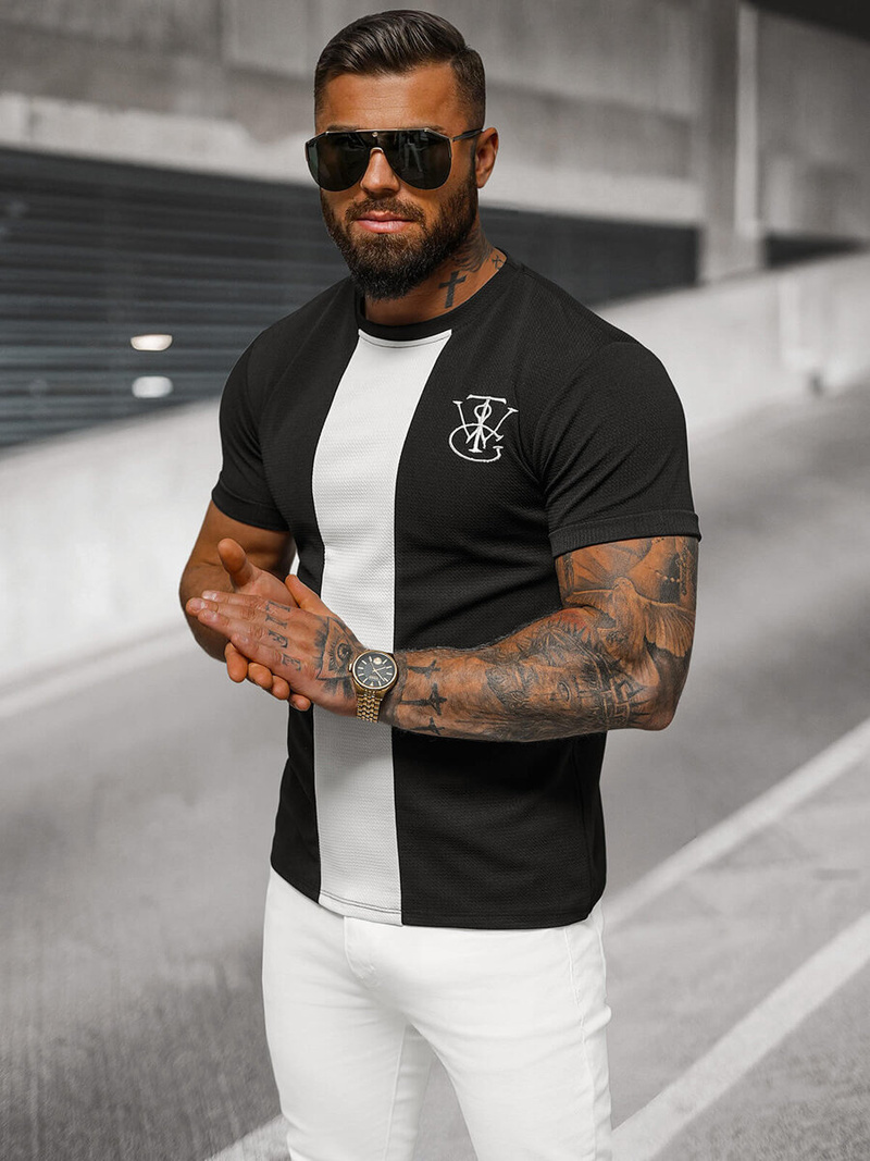 Ανδρικό μπλουζάκι μαύρο OZONEE O/L1184