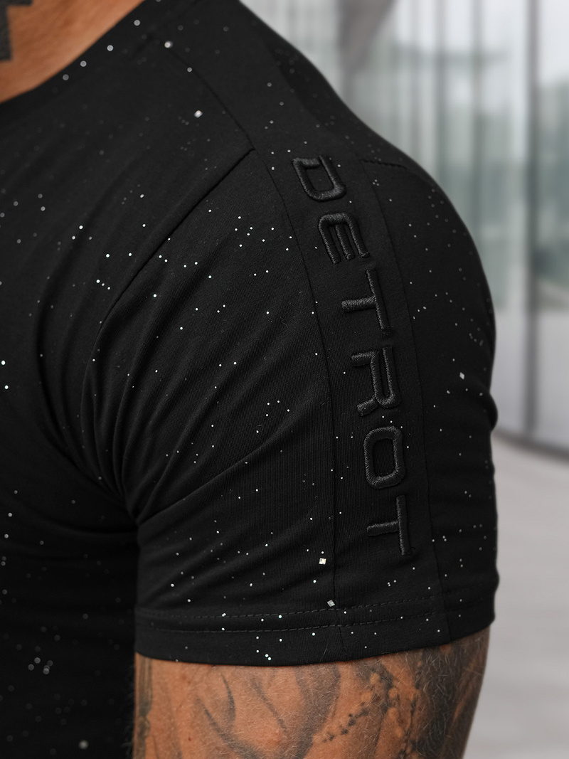 Ανδρικό μπλουζάκι μαύρο OZONEE O/QQ1388