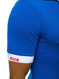 Ανδρικό μπλουζάκι με κουκούλα μπλε OZONEE O/1273Z