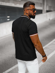 Ανδρική μπλούζα polo μαύρο OZONEE O/DA736