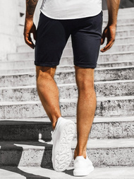 Ανδρικό σόρτς chino σκούρο-ναυτικό μπλε OZONEE DJ/1008