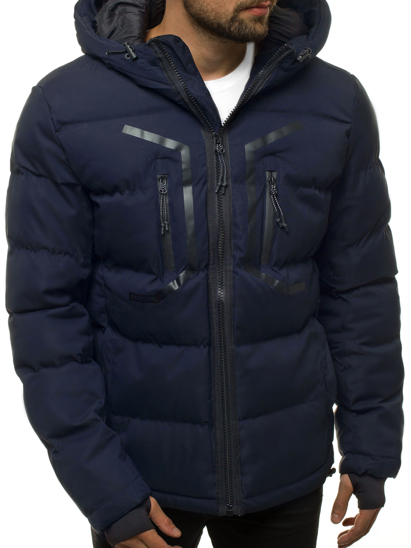 Ανδρικό χειμερινό μπουφάν ναυτικό μπλε OZONEE JS/J1902