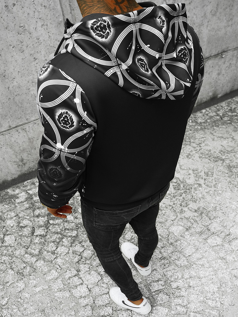 Ανδρικό Φούτερ με Κουκούλα μαύρο OZONEE JS/B8122