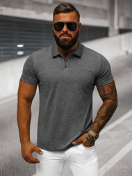 Ανδρική μπλούζα polo Γραφίτης OZONEE JS/8T80/5Z