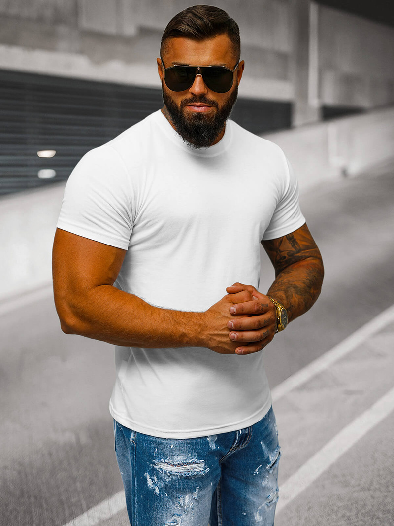 Ανδρικό μπλουζάκι λευκό OZONEE JS/712005Z