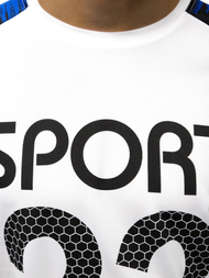 Ανδρικό μπλουζάκι ασπρό-μπλε OZONEE JS/KS2068