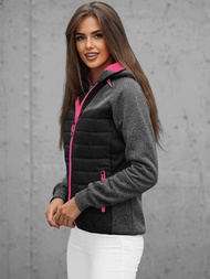 Γυναικείο μπουφάν μαύρο OZONEE JS/KSW4002Z