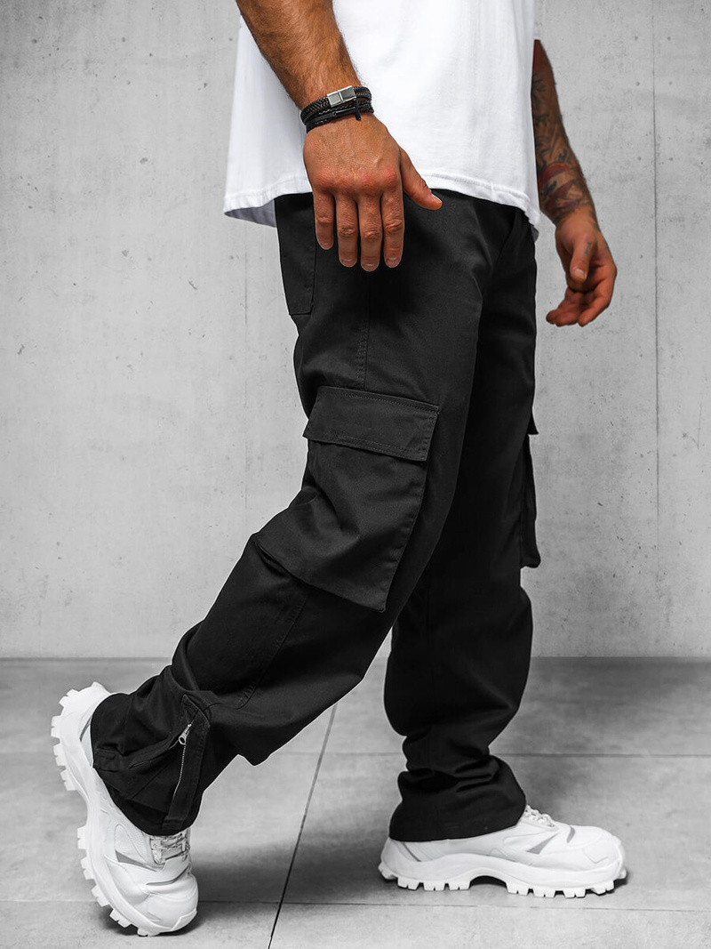 Ανδρικό παντελόνι mαύρος OZONEE O/G3016Z