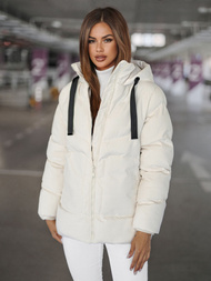 Γυναικείο μπουφάν eκρού OZONEE JS/5M3251/281