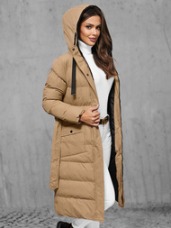 Γυναικείο μπουφάν kαμήλα OZONEE JS/5M3178/84