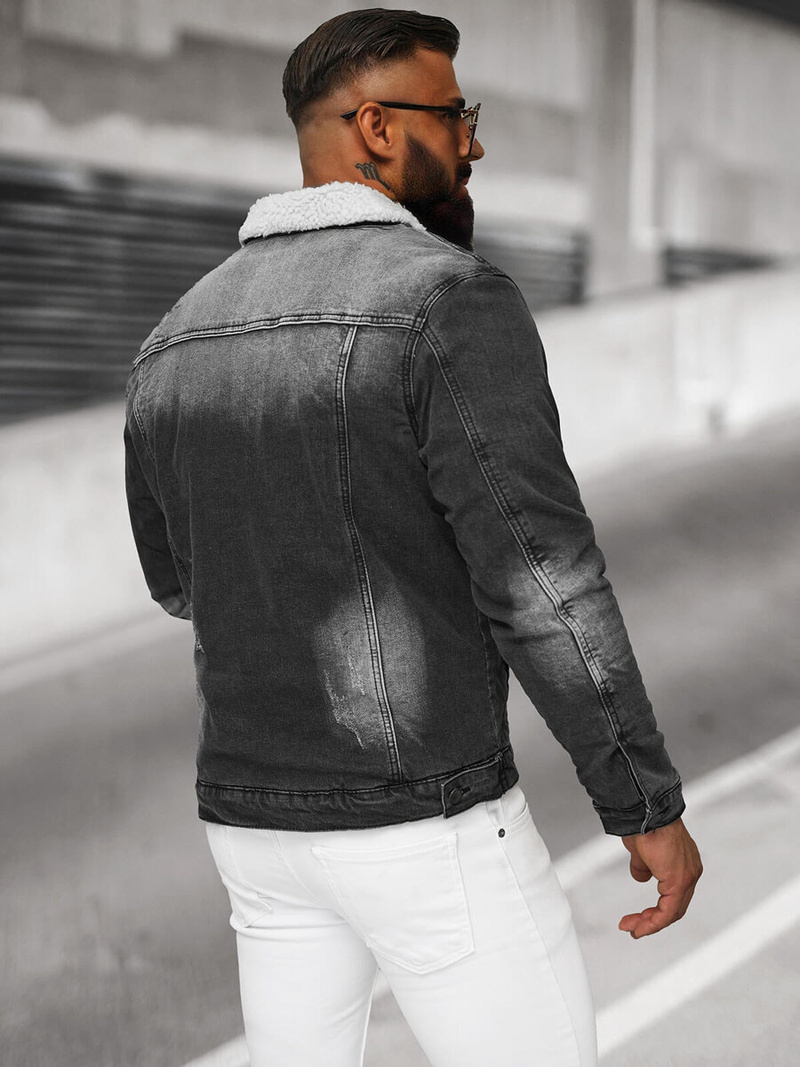 Ανδρικό τζιν μπουφάν σέρπα μαύρο OZONEE NB/MJ513N