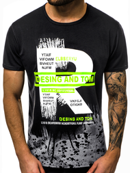 Ανδρικό μπλουζάκι μαύρο OZONEE JS/KS1945