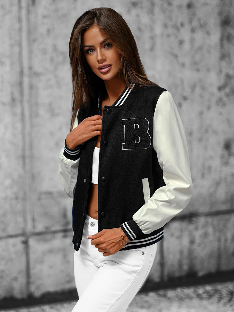 Γυναικείο μπουφάν μαύρο OZONEE JS/16M9067/392