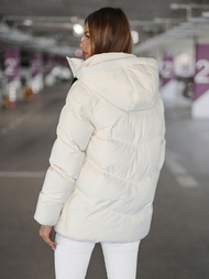 Γυναικείο μπουφάν eκρού OZONEE JS/5M3251/281