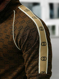 Ανδρικό σετ φόρμας σκούρο-μπεζ OZONEE O/FF5110AB