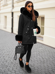 Γυναικείο χειμερινό μπουφάν mαύρος OZONEE JS/16M9062/392Z