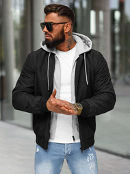 Ανδρικό μπουφάν μαύρο OZONEE JS/84M3031/392