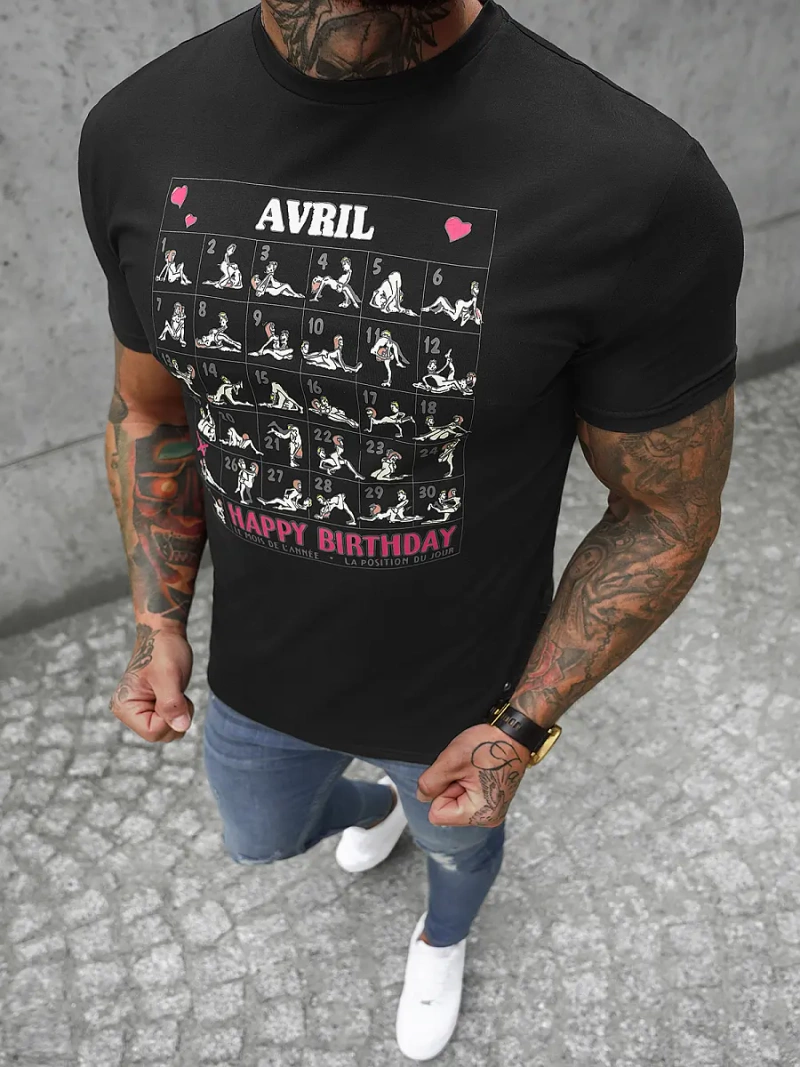 Ανδρικό μπλουζάκι mαύρος OZONEE NB/3005Z