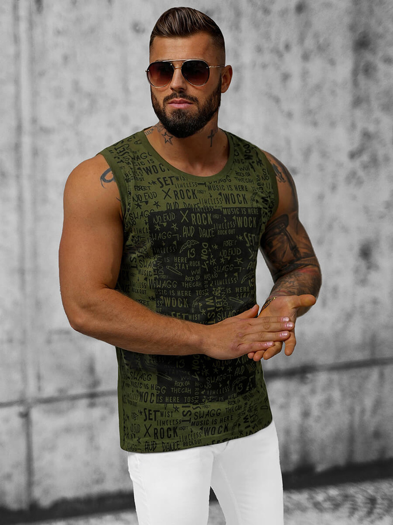 Ανδρικό αμάνικο μπλουζάκι Πράσινος OZONEE O/T103/29