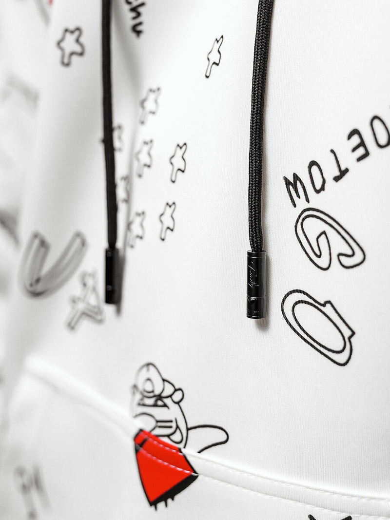 Ανδρικό Φούτερ με Kουκούλα λευκό OZONEE JS/8B1223/1