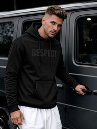 Ανδρικό Φούτερ με Κουκούλα μαύρο OZONEE JS/8B1968/3