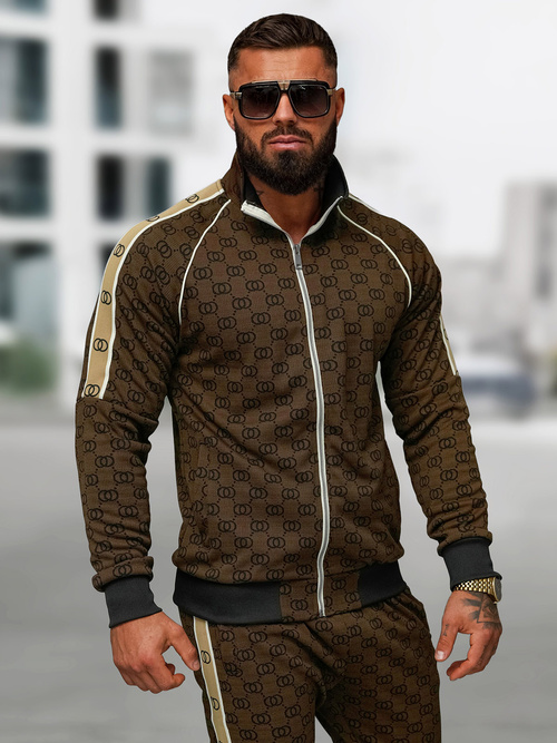 Ανδρικό σετ φόρμας σκούρο-μπεζ OZONEE O/FF5110AB