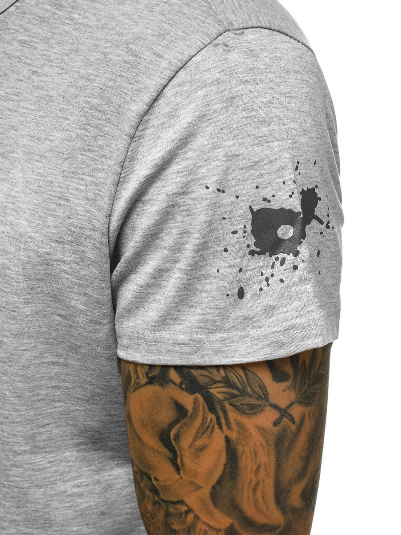 Ανδρικό μπλουζάκι γκρι OZONEE JS/SS100730Z