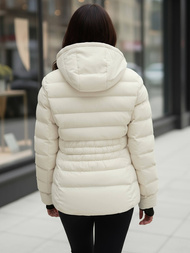 Γυναικείο χειμερινό μπουφάν εκρού OZONEE JS/M769/281