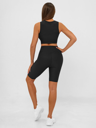 Κοντό μαύρο γυναικείο κολάν OZONEE JS/17K597/3