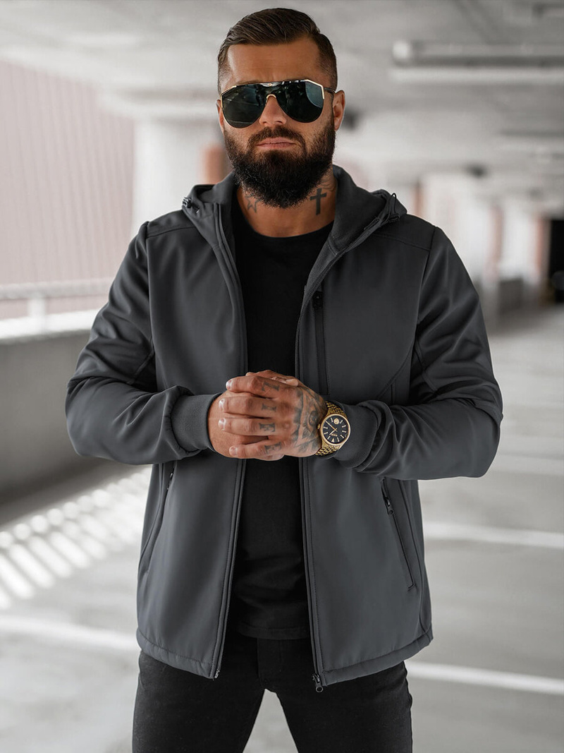 Ανδρικό μπουφάν softshell γραφίτη OZONEE JS/27B6529/5Z