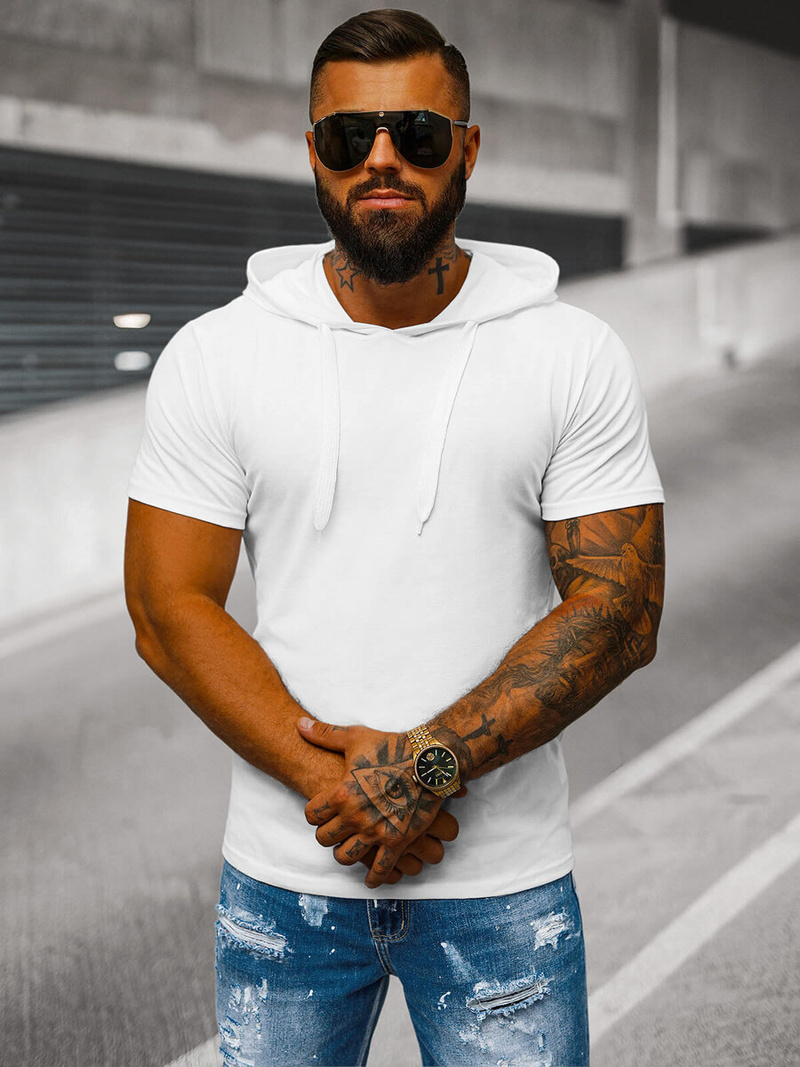 Ανδρικό μπλουζάκι λευκό OZONEE JS/8T89/1