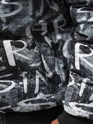 Ανδρικό χειμερινό μπουφάν το μαύρο-λευκό OZONEE JS/27M8102