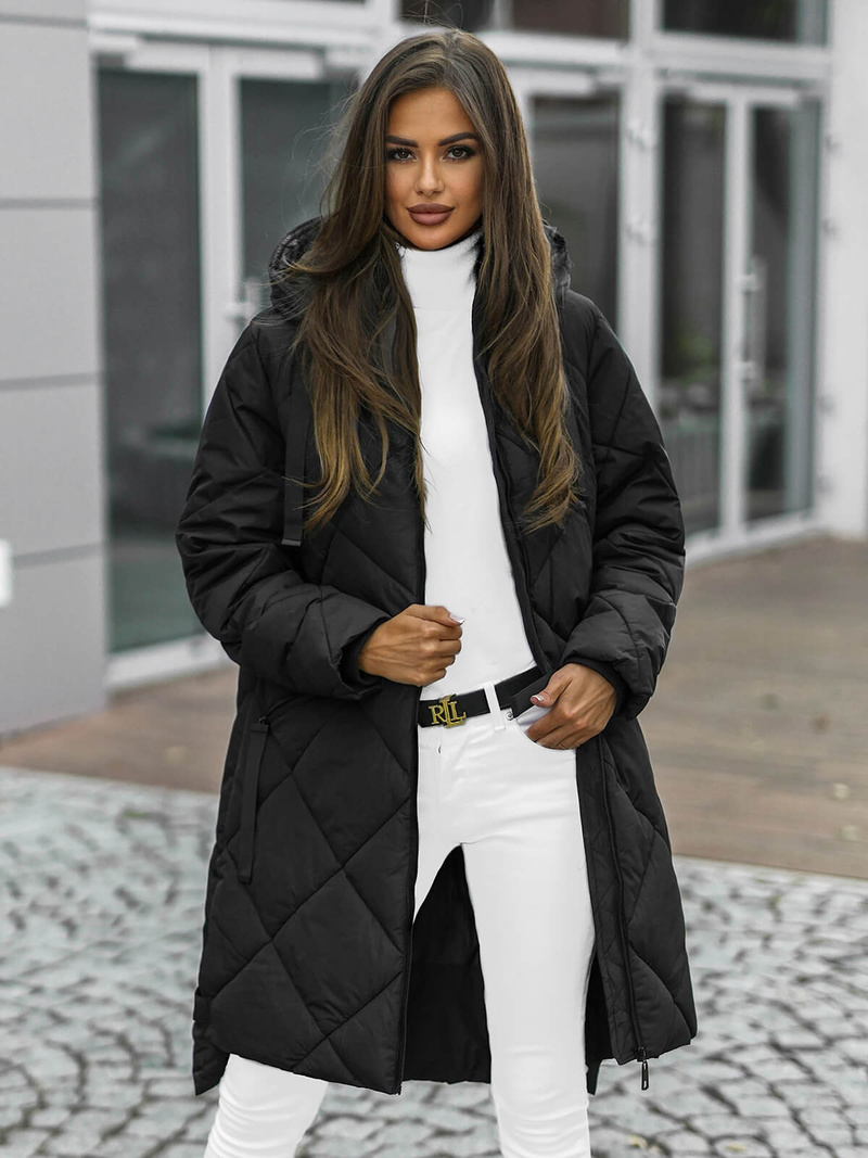 Γυναικείο μπουφάν μαύρο OZONEE JS/5M3168/392Z