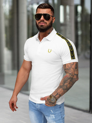 Ανδρική μπλούζα polo λευκό OZONEE O/QQ1337