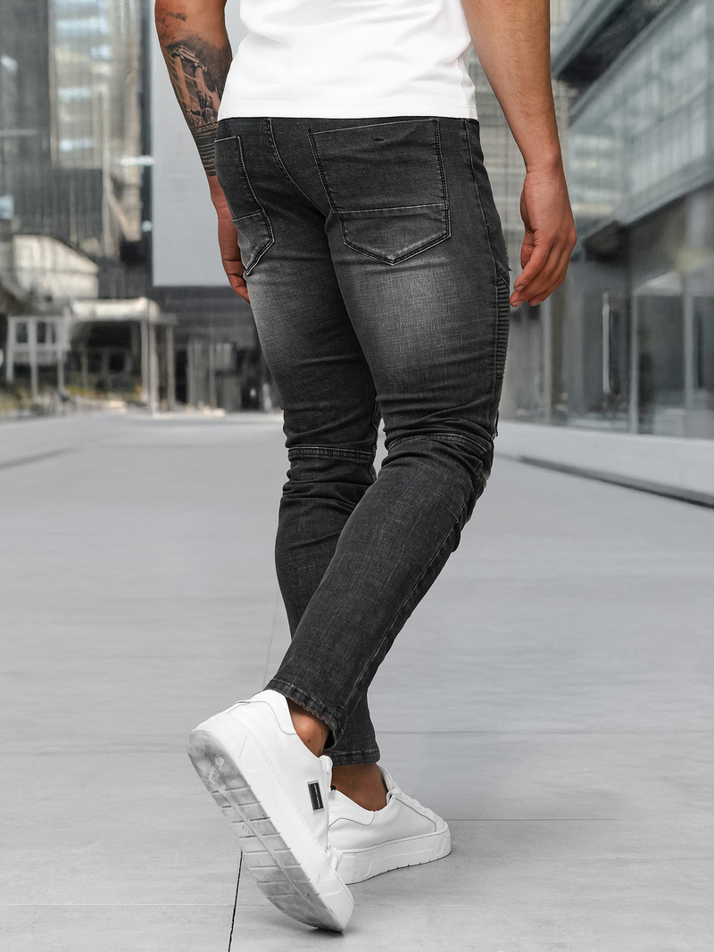 Ανδρικό τζιν παντελόνι mαύρος OZONEE NB/MP0142NZ