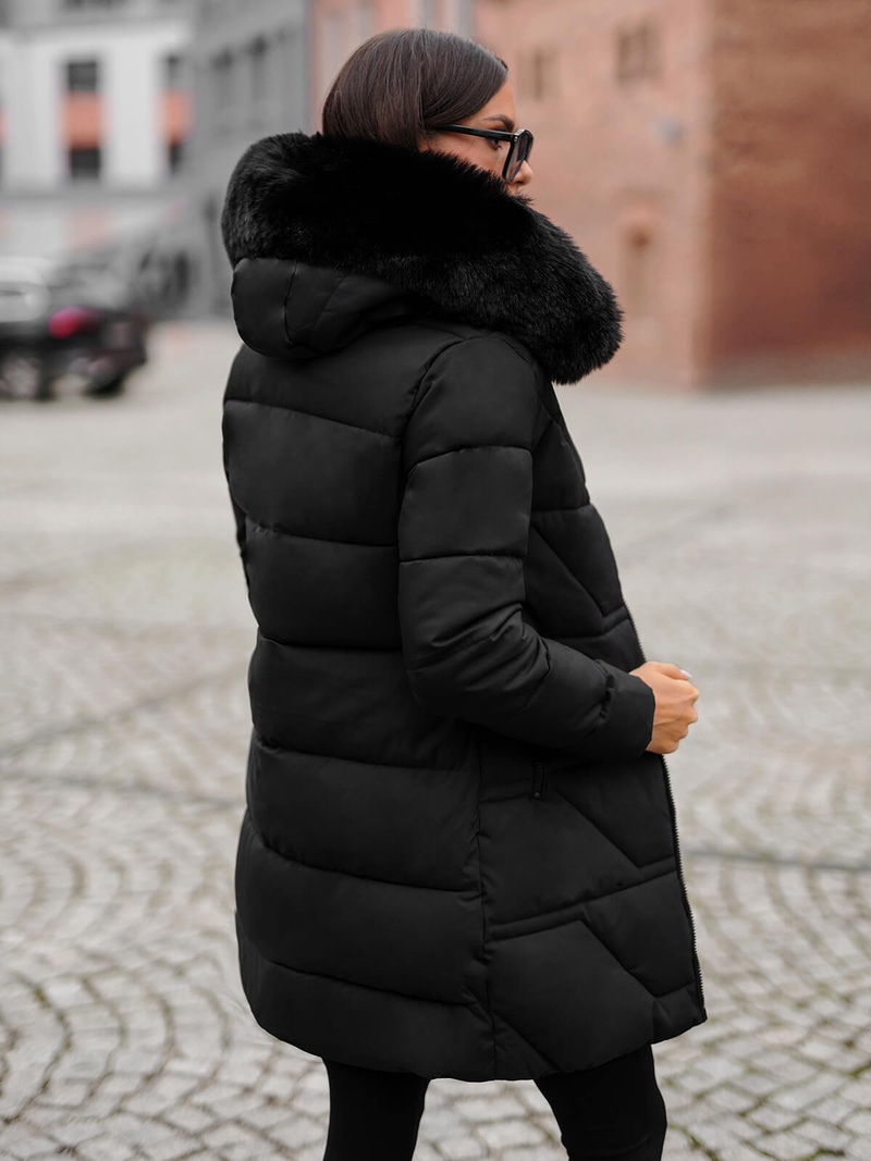 Γυναικείο μπουφάν μαύρο OZONEE JS/16M9099/392Z