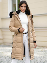 Γυναικείο μπουφάν μπεζ OZONEE O/W377Z