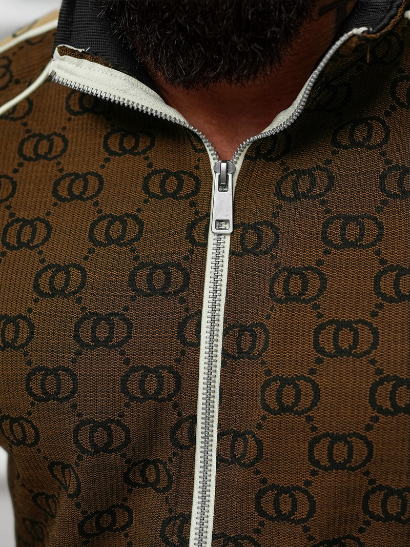 Ανδρικό σετ φόρμας σκούρο-μπεζ OZONEE O/FF5110AB