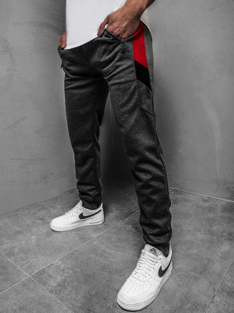 Ανδρικό παντελόνι φόρμας γραφίτη OZONEE JS/JZ11026Z