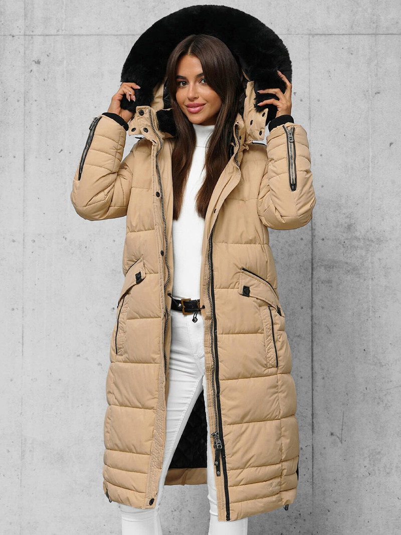 Γυναικείο μπουφάν μπεζ OZONEE O/W377