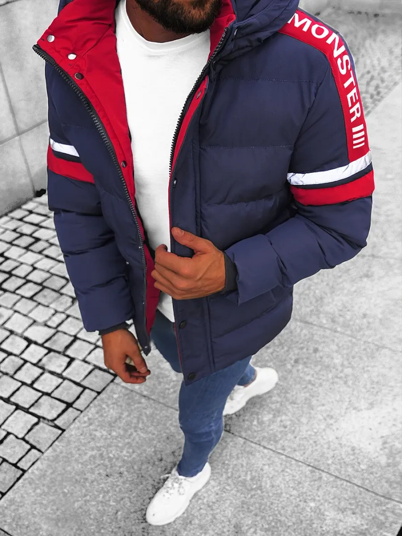 Ανδρικό χειμερινό μπουφάν ναυτικό μπλε OZONEE JS/M8103